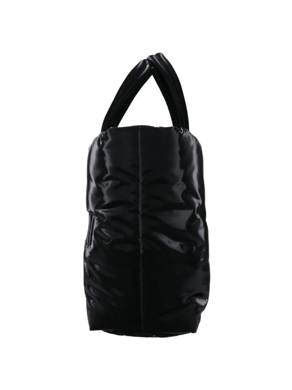 Saint Laurent Paris Silk Tech Canvas Embossed Logo Wide Puffer Tote